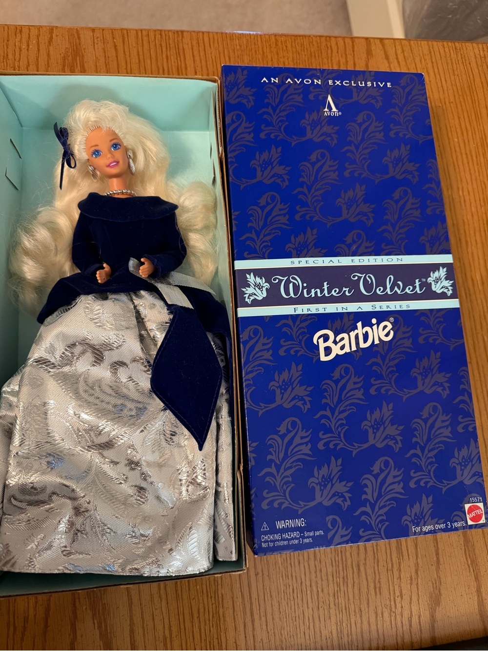 Mattel Barbie Winter Velvet Doll - Navy & Silver